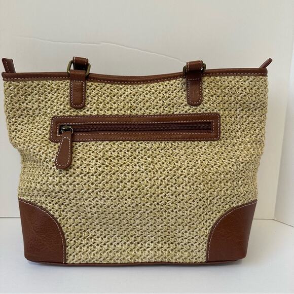 Stone Mountain Rio Ranch Tote Bag NEW Straw Vegan Leather - Picture 10 of 11